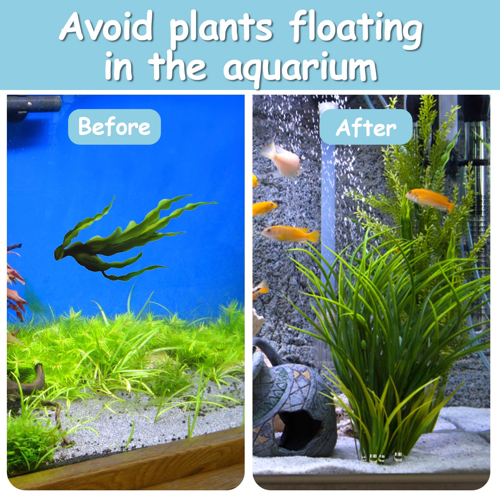 XIHIRCD 30pcs Aquarium Plant Weights: 7x1cm/2.76x0.39in Silver Metal Plant Anchors for Ponds Aquarium Prevent Plants Floating - Image 3