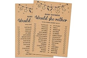 Baby Shower Game Cards, Would She Rather Baby Shower Game