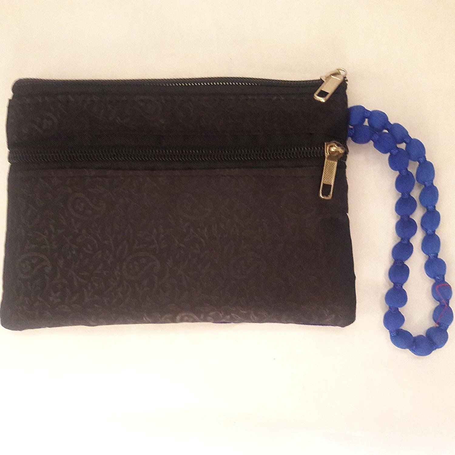 Indian Fabric Elephant Design Embroidery Pouch,Purse,Wallet,Clutch Bag, Change Coins Keys Purse for Women