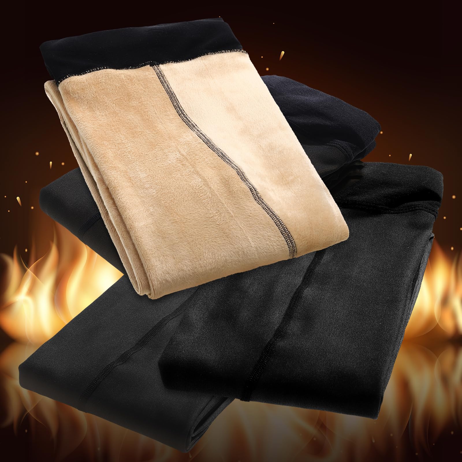 Bonuci Collant de grossesse doublé en polaire pour femme - Legging extensible opaque taille haute