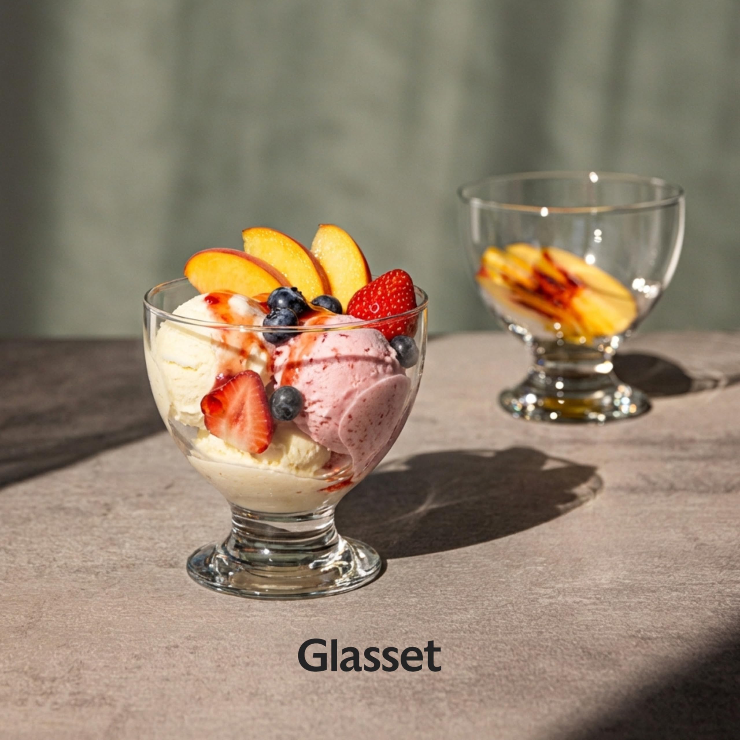 4er Set Eisbecher Glas 500 ml Dessertschalen auf Fuß für Nachtisch Obstsalat Pudding Große Glasschalen Transparent Hochwertiges Kalk-Natron-Glas Spülmaschinenfest Durchmesser 11 cm Höhe 11 cm