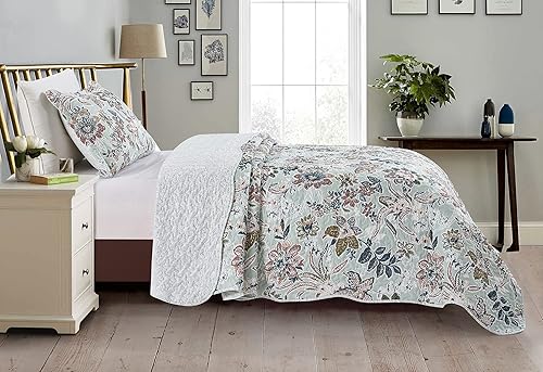 Miniatura 2 de Brilliant Sunshine Juego de edredón de 2 piezas con 1 funda, reversible, suave y ligero, para todas las estaciones, individual, verde