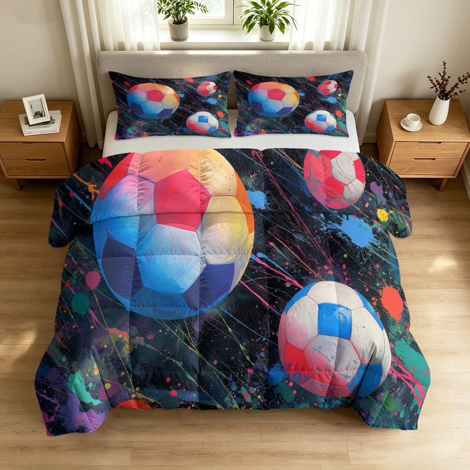 Couette matelassée 220 x 240 cm style urbain pour chambre ado moderne