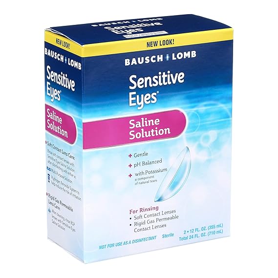 Bausch And Lomb Sensitive Eyes Saline Solution 24 Oz Per Box Value Pack Of 4 Eye Drops Health Household Amazon Com