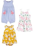 baby-girls 3-pack Romper&comma; Sunsuit and Dress