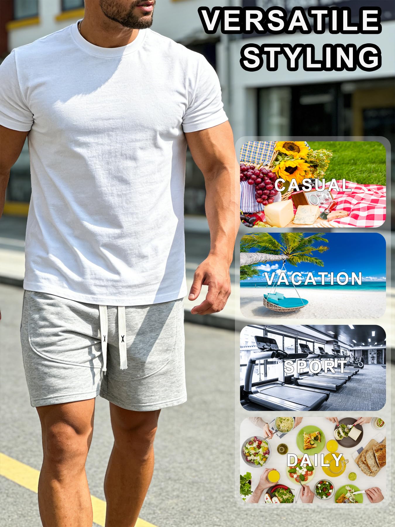 Pantalones cortos casuales para hombre, pantalones cortos deportivos de secado rápido para deportes al aire libre, estilo urbano con bolsillos, lavables a máquina — view 6