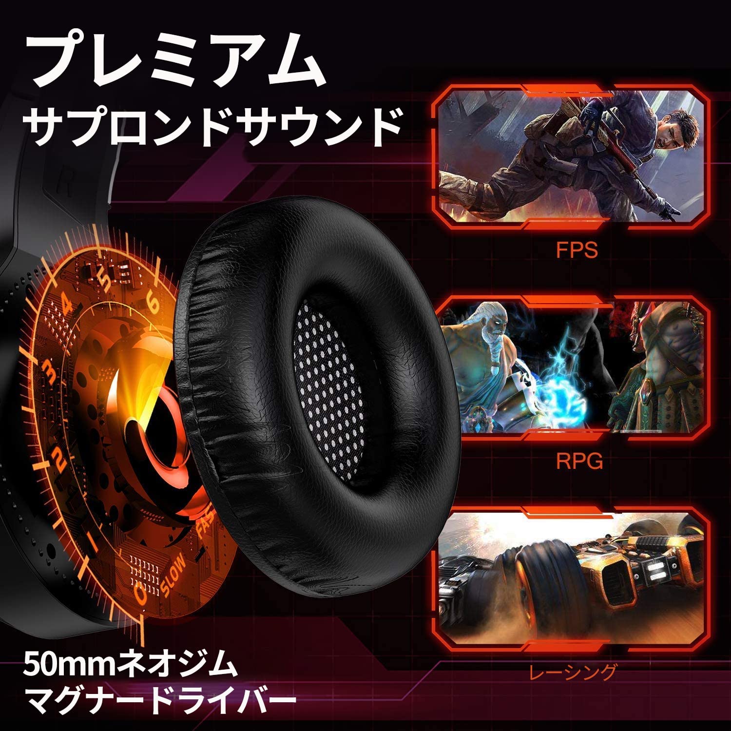Amazon.co.jp: MIMMU ゲーミングヘッドセット J-ANKKA-F2 ゲーミング