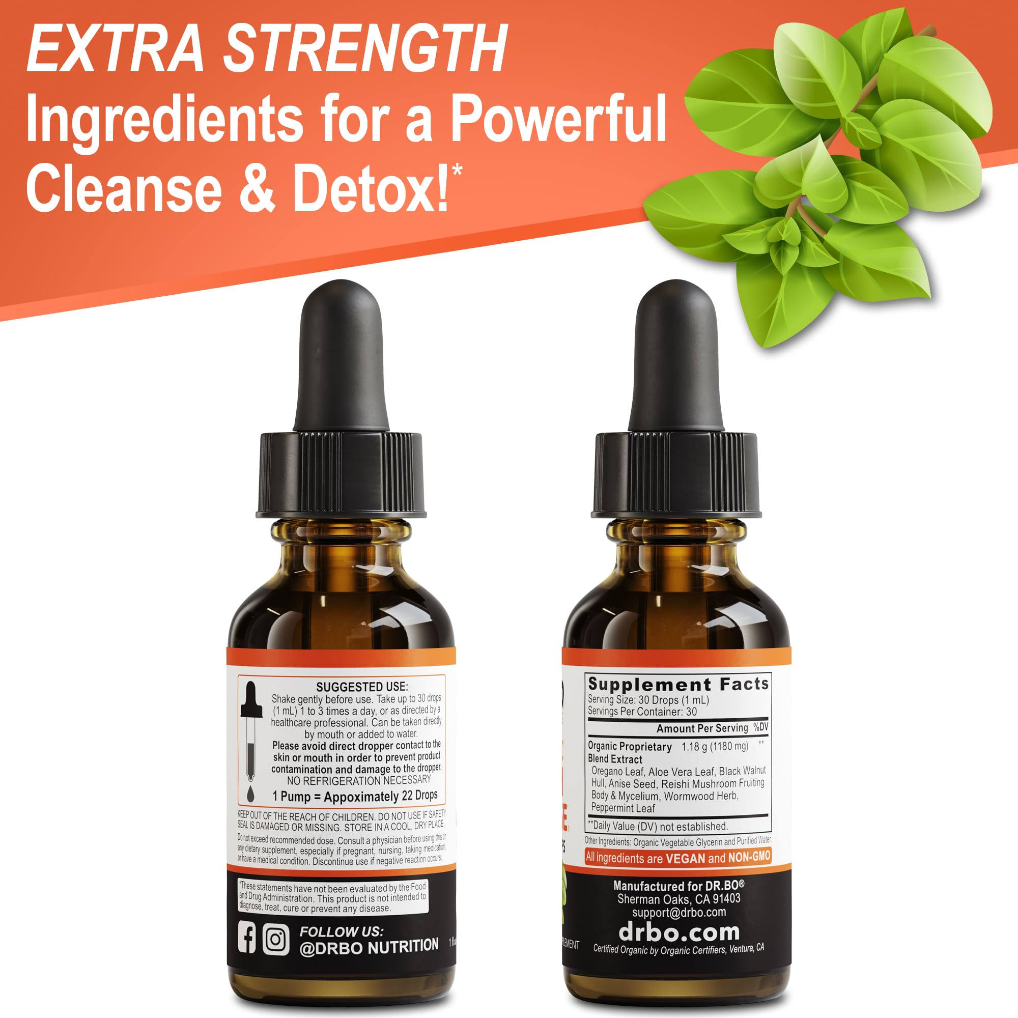 Candi Cleanse Support Supplement Drops - Organic Oregano Oil Drops Liquid & Black Walnut Wormwood - Extra Strength Gut Support Complex, Natural Oral Gut Cleanser Detox Health Supplements 1 oz — Amazon image 9