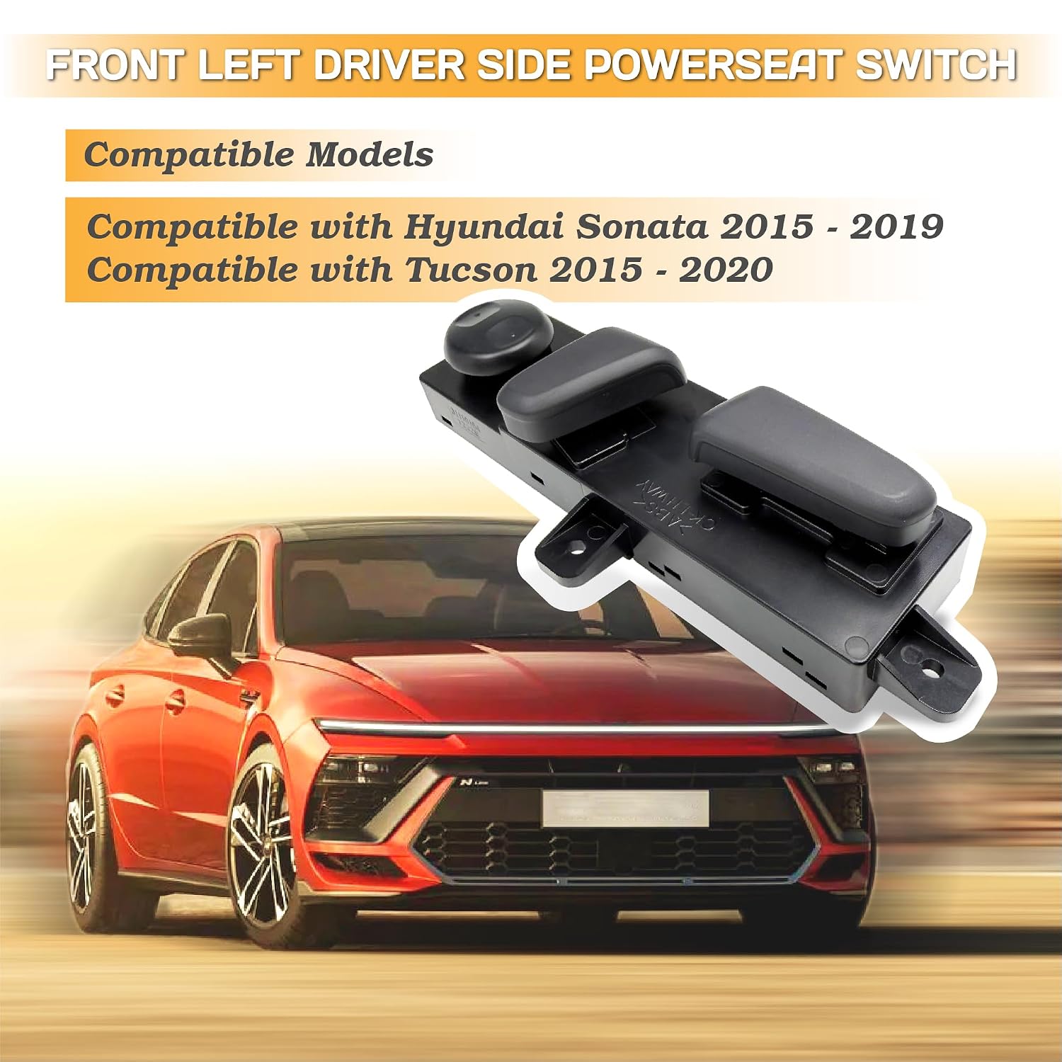 10-Way Driver Side Power Seat Switch Compatible with 2015-2019 Hyundai Sonata, 2015-2020 Hyundai Tucson, Replaces # 88193-F8110, 88193F8110, 88193-C2020