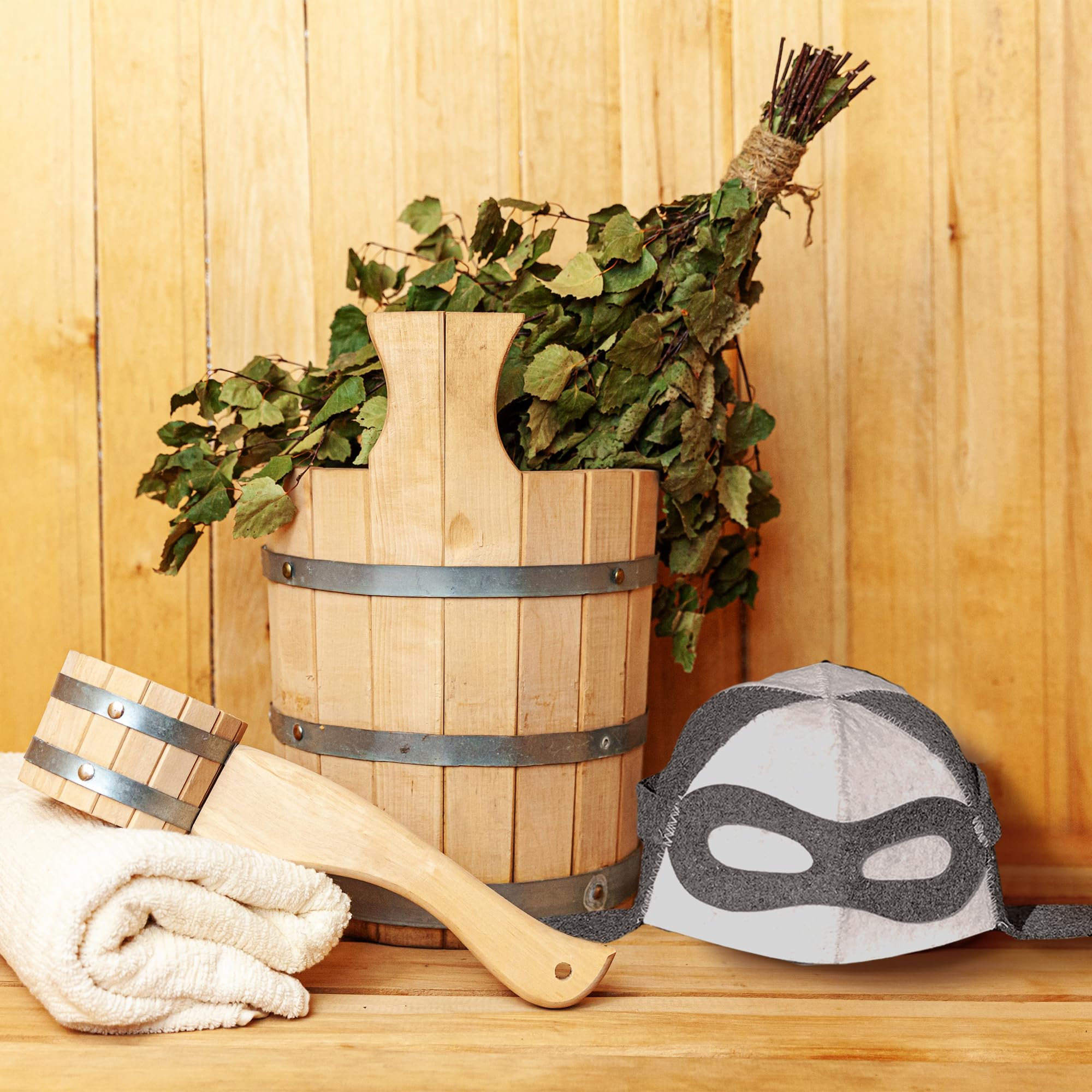 Chapeau de sauna en feutre 100% pour homme - Bonnet aviateur brodé