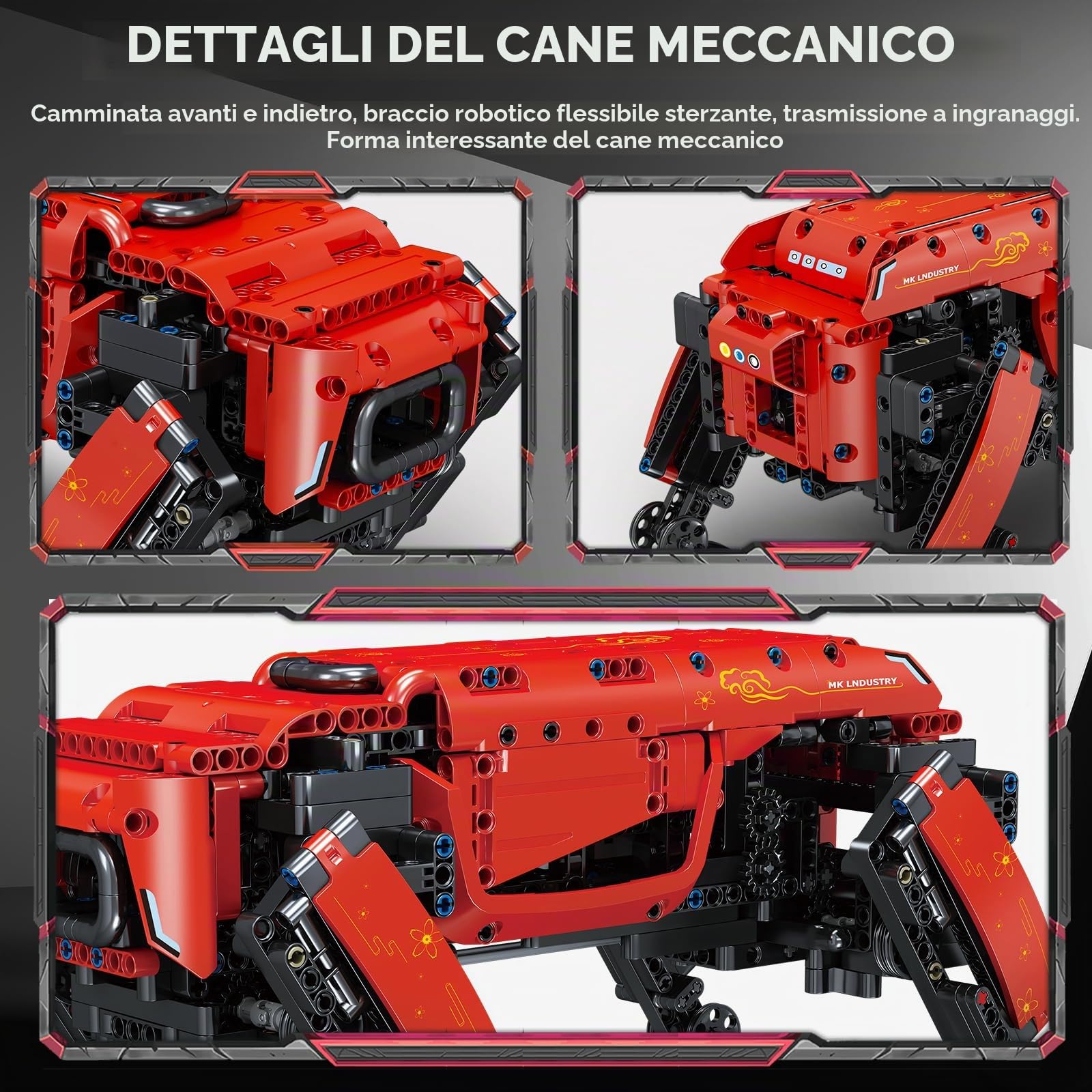 Mould King 15067 Robot a quattro zampe Dog Power Module Building Block Kit, APP RC Meccanico Intelligente Robot Programmabile Educativo STEM Toy Clamping Kit di Costruzione Modello 936PCS