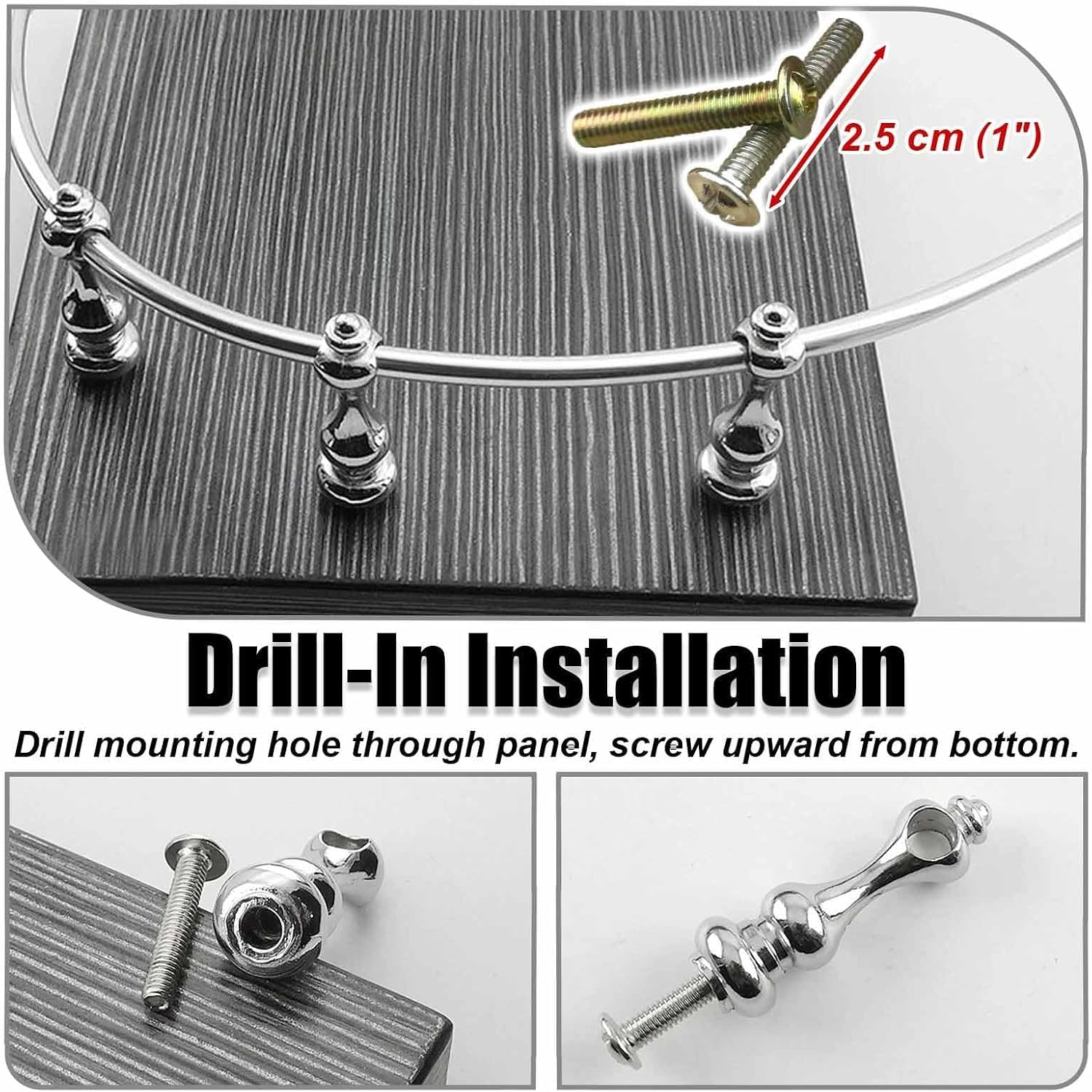 Binario per mensole Regolabile e Pieghevole, Lunghezza 8-60 Pollici, Binario in Metallo antiribaltamento con perni di Collegamento, ringhiera Decorativa anticaduta per mensole Curve in (35in/89cm)