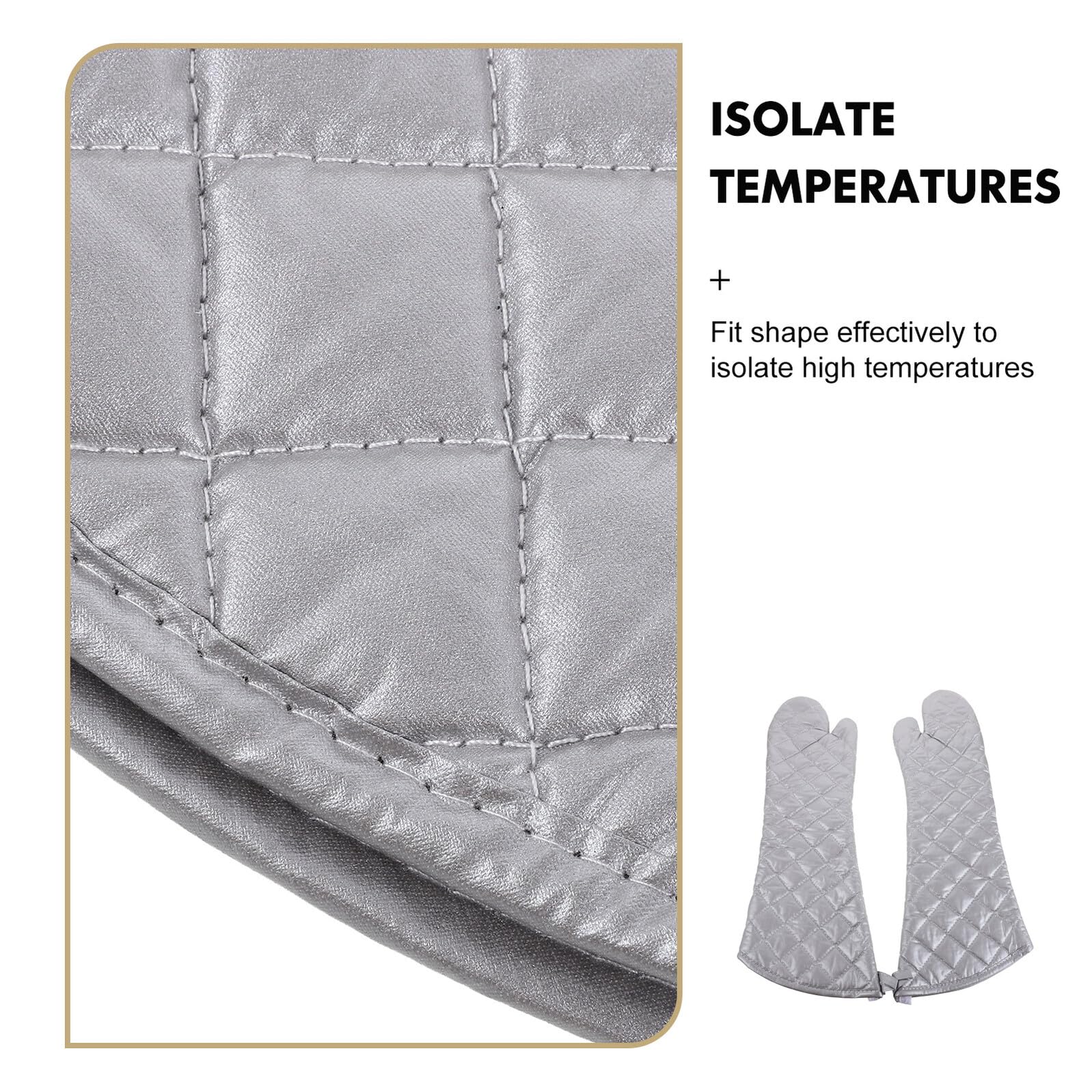 BESPORTBLE Guanti da Forno Resistenti al Calore in Argento Guanti da Cucina Antiscottatura Protezione Termica Impermeabili per Microonde Barbecue e Cottura Professionale Confezione da 1