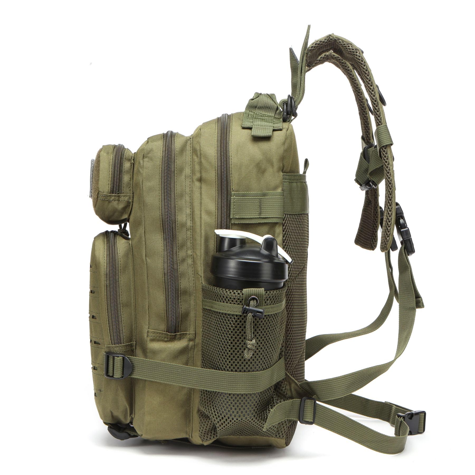 Mochila De 20L Impermeable Con 2 Portabotellas Para Ciclismo Gimnasio Viajes Al Aire Libre Senderismo Pesca Y Compartimento Para Portátil De 13 Pulgadas. (Verde)
