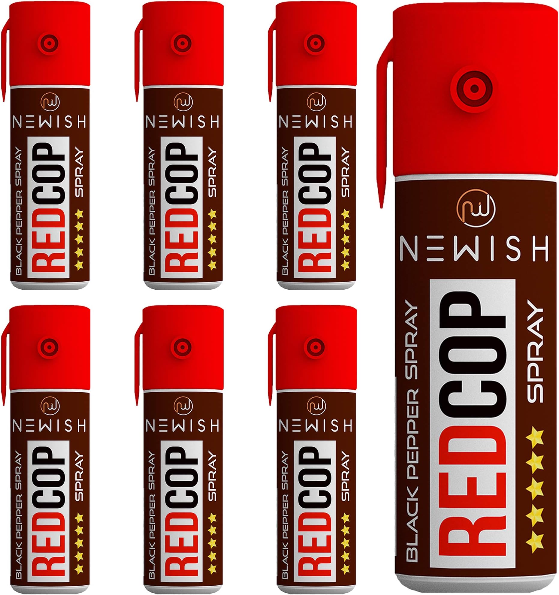 Newish Black Pepper Self Defense Spray 55 ML (Pack of 7) | Pocket-Sized Safety Spray for Women, Men & Travelers | Night Walks, Outdoor Protection, Quick-Action, Non-Lethal, Legal, 15 ft Range