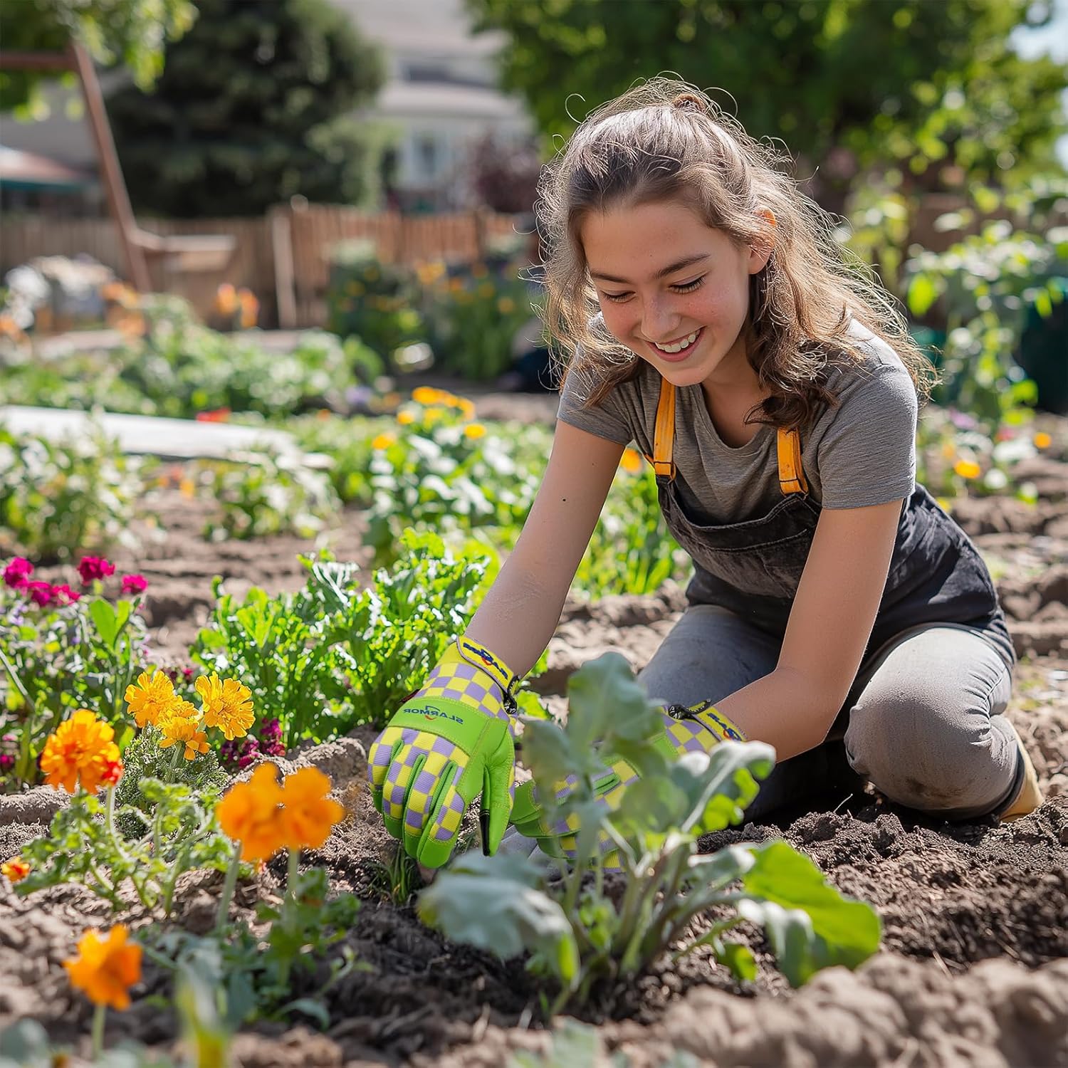 Leather-Gardening-Gloves for Women,Thorn-Proof Work-Gloves for Weeding,Digging,Planting,Pruning Yard garden Gloves - Image 7