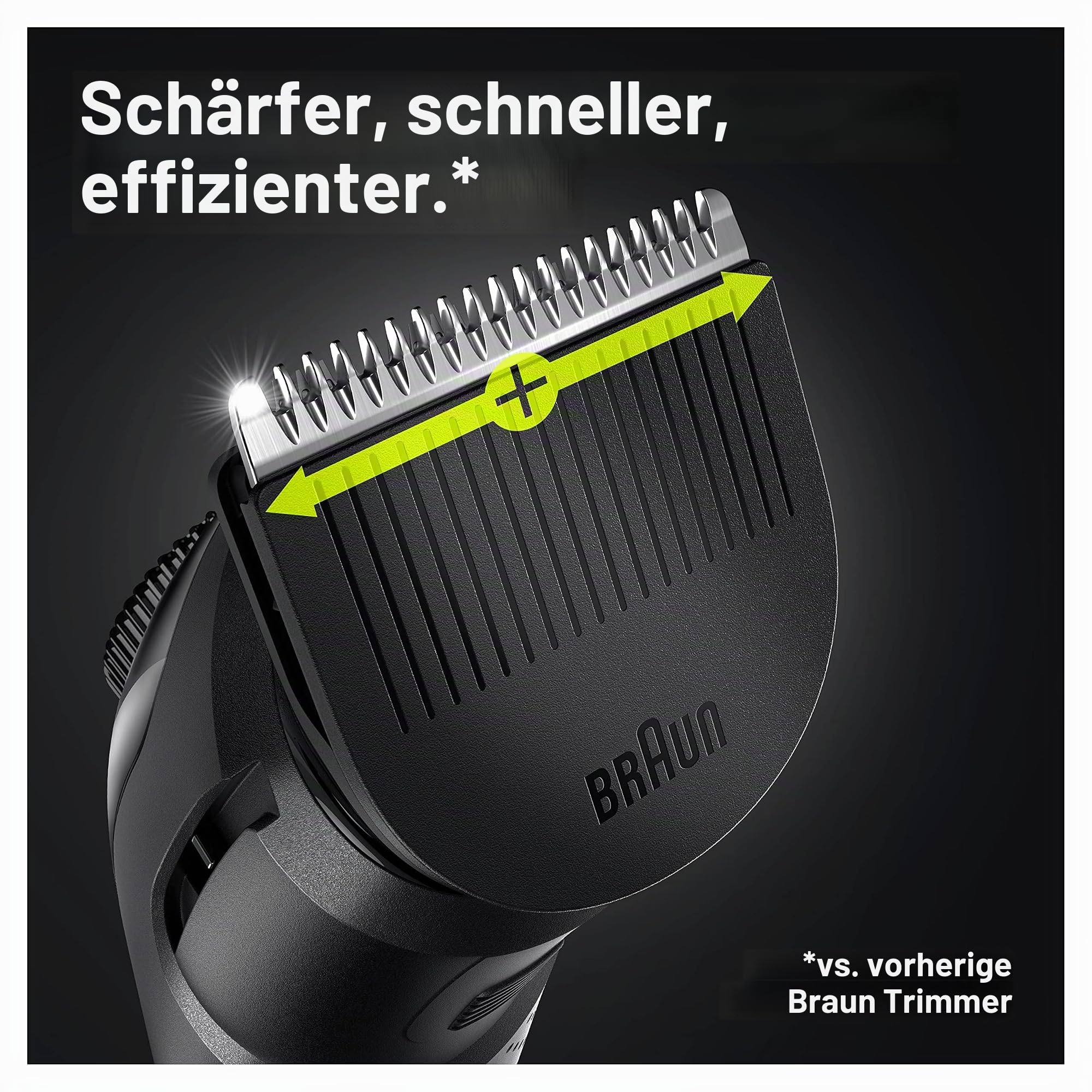 Braun Barttrimmer 5, Trimmer/Haarschneider Herren, Haarschneidemaschine, für Gesichts- und Kopfhaare, lebenslang scharfe Klingen, 39 Längeneinstellungen, Geschenk Mann, BT5342, schwarz/grau