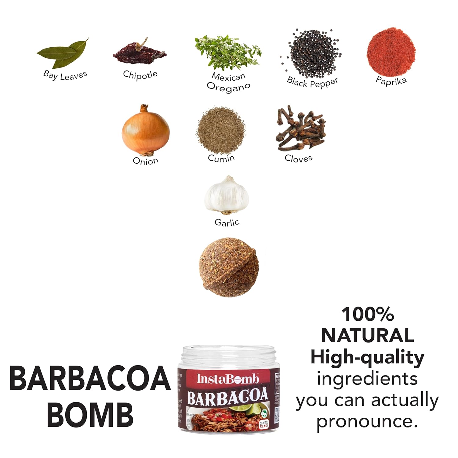 InstaBomb | 3 Jar Variety Pack - Barbacoa, Lemon Garlic and Pot Roast | Premium Spice Bombs with All Clean Ingredients. Perfect for your instant pot or slow cooker | Great Gift!