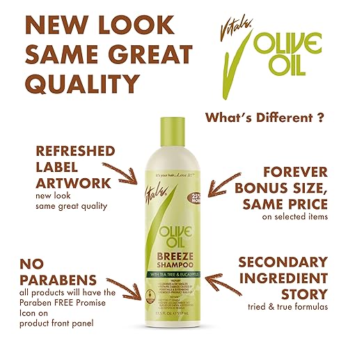 Miniatura 3 de Vitale Vitale - Champú neutralizante de aceite de oliva antiroturas de 16 onzas líquidas, verde, 16 onzas líquidas