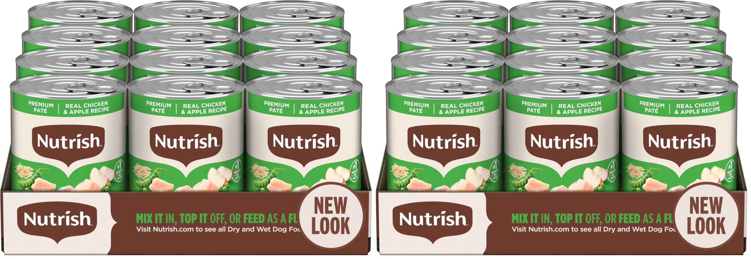 Nutrish Premium Paté Wet Dog Food,Real Chicken &amp; Apple Recipe Whole Health Blend,13 oz. Can,(Rachael Ray),(Pack of 24)