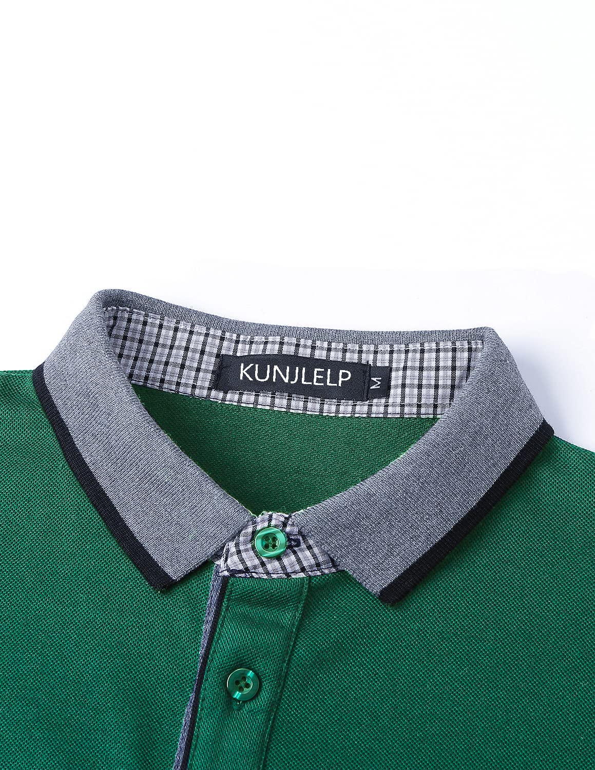 KUNJLELP Polo da Uomo con Tasca T Shirt Manica Corta M-3XL Chic Colletto a Quadri Maglietta Uniformi