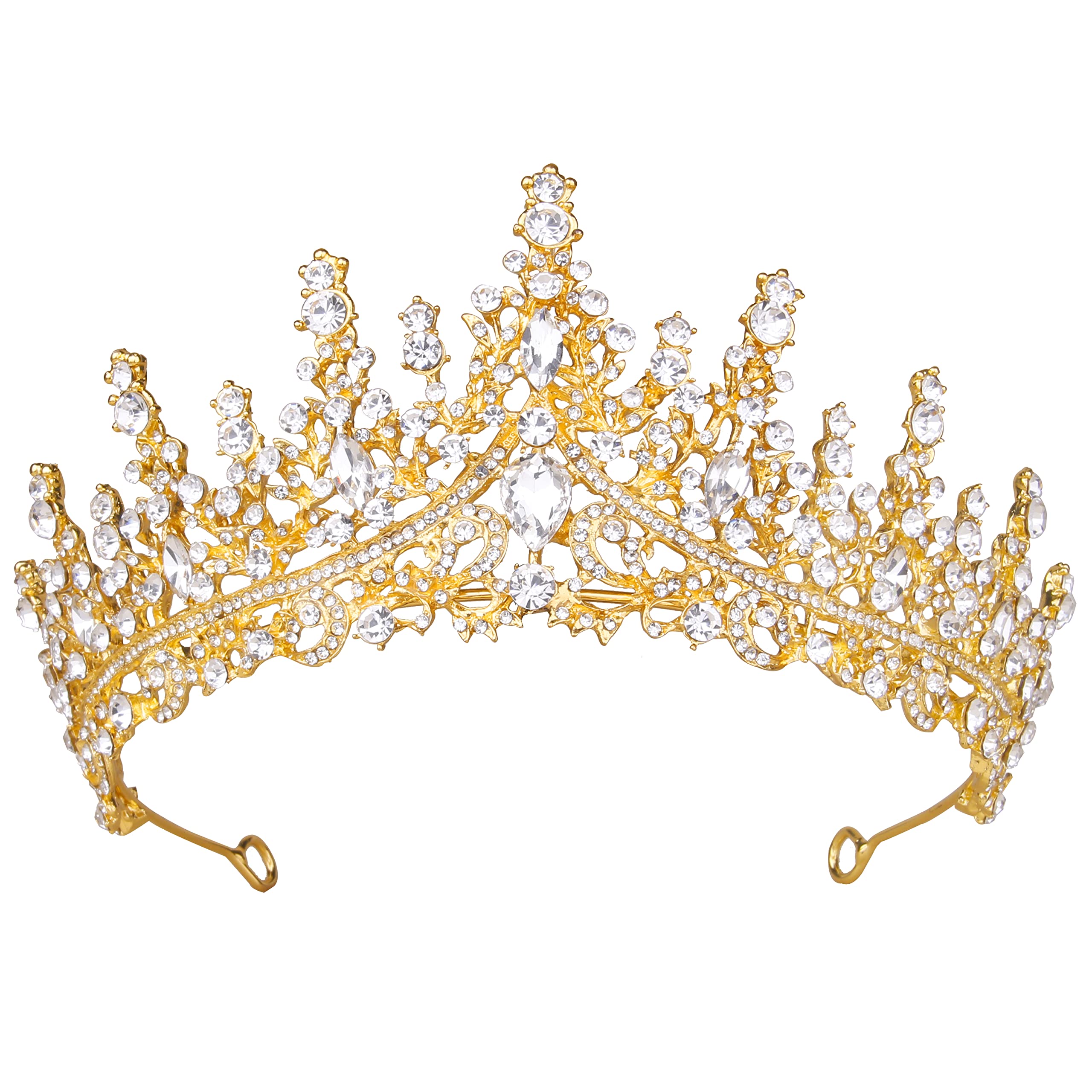 OasisgaloreCrystal Tiara for Women, Gold Princess Crown Rhinestone Tiaras for Girls Wedding Tiaras