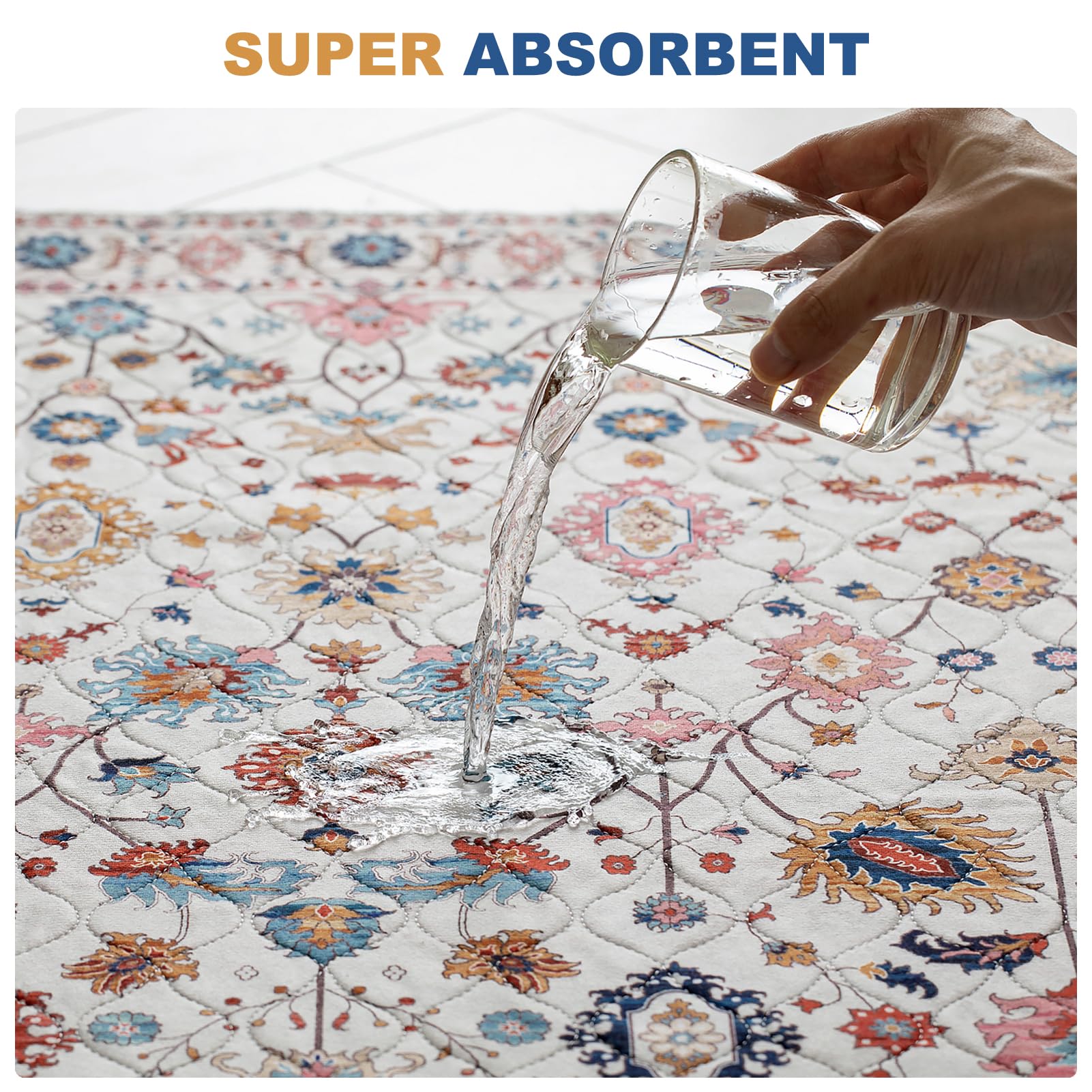 BomDa Tappeti Lavabili per Cani, 2 Pezzi Tappeti Assorbenti Riutilizzabili, Tappetino per Addestramento del Cane, Gatti, Conigli, Porcellini d'India, Antiscivolo (Pattern 3, 81x122cm)