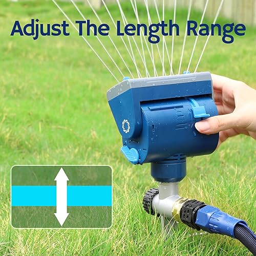 Miniatura 6 de Airthereal Aspersor oscilante con estaca de metal y juego de adaptadores de conexión rápida, control de rango de riego, ancho y caudal, cubre hasta