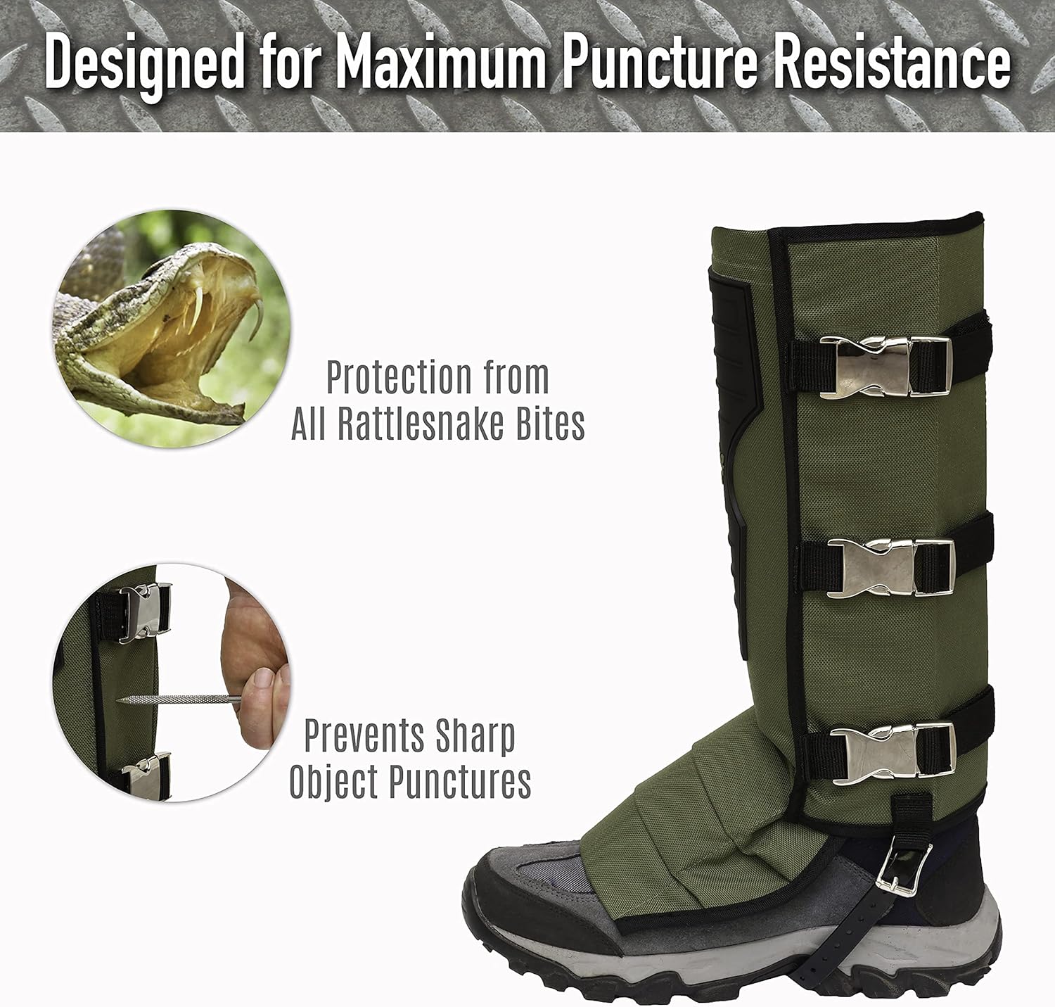 Pike Trail Snake Proof Gaiters for Hiking - Boot and Shoe Protection for Men and Women - Leggings to Guard Against Snakebite - for Hunting, Camping, Outdoors : Sports & Outdoors