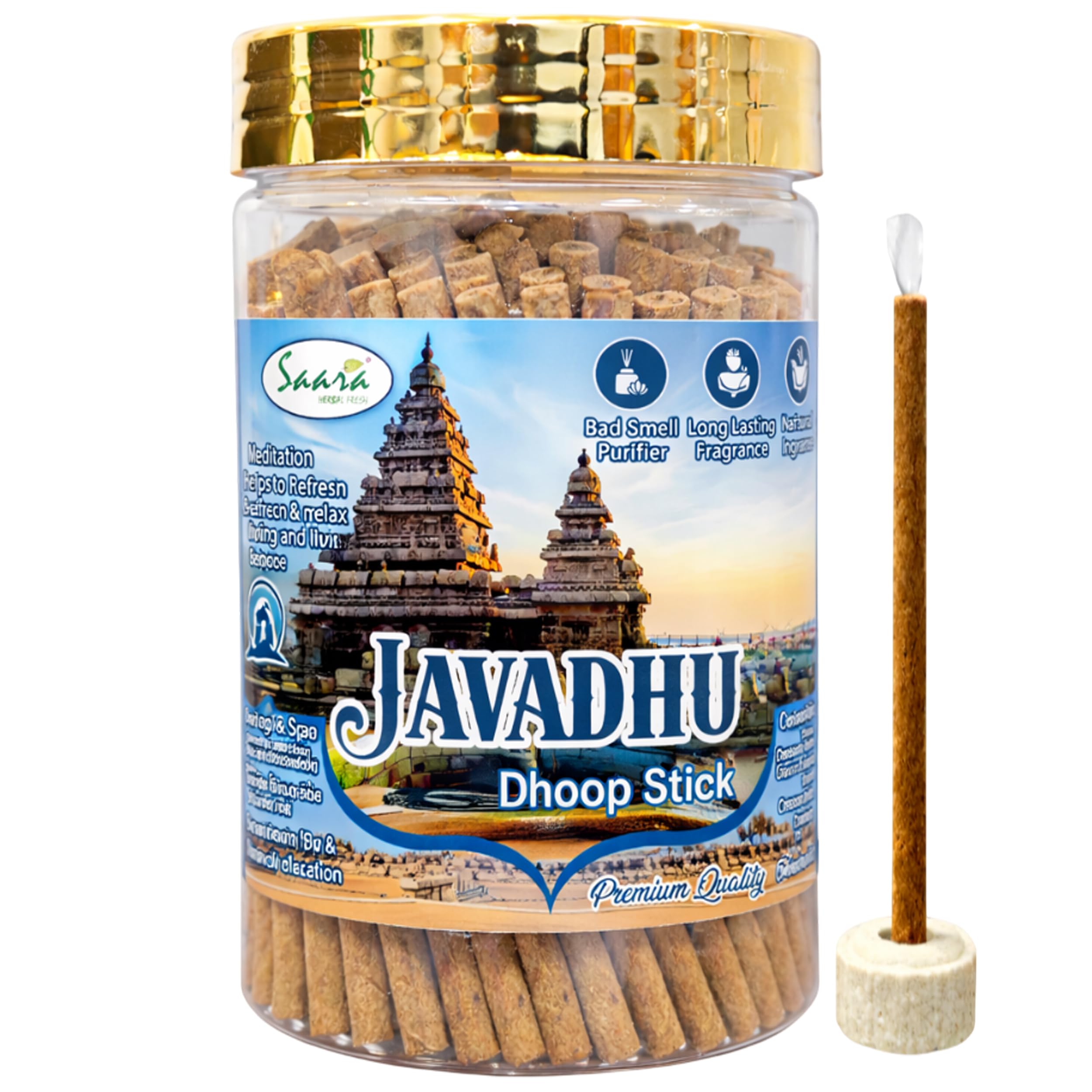 Incense Sticks | Fragrance Sticks | Holder Inside | No Charcoal & Bamboo | Javadhu 100g-image-6