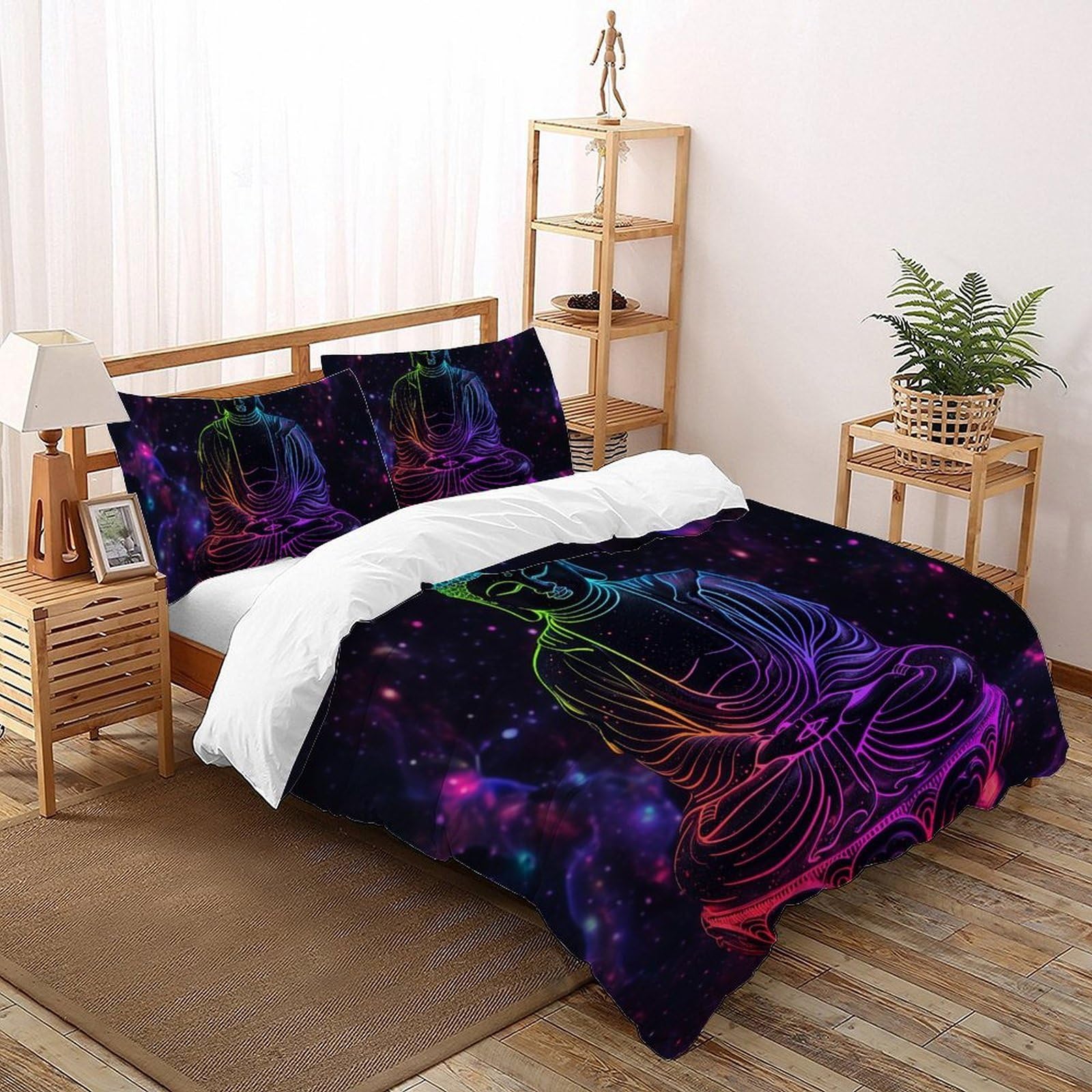 Housse de couette 220x240 enfant indienne douce 3 pièces avec fermeture éclair