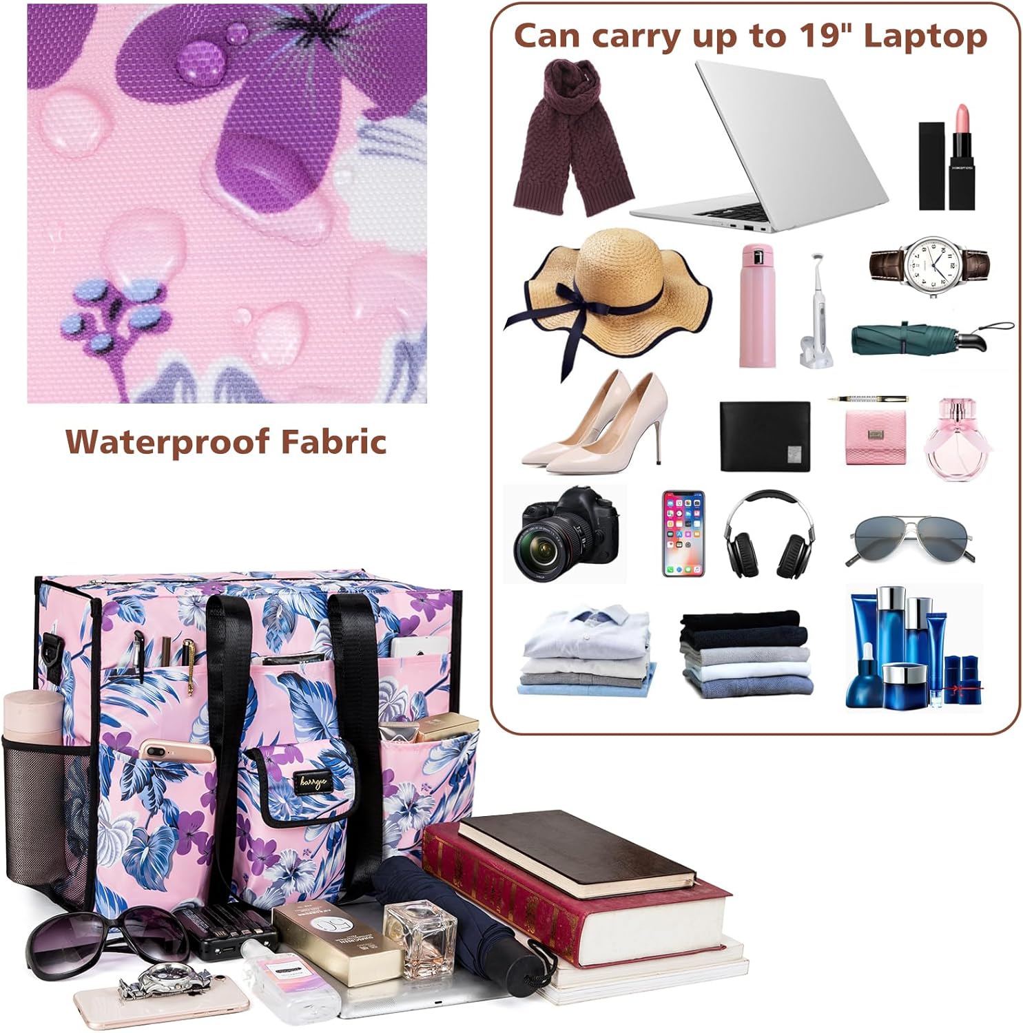 Utility Tote - Water Resistant with 19 Exterior/Interior Pockets - Large Women/Teacher/Work Bag - Image 6