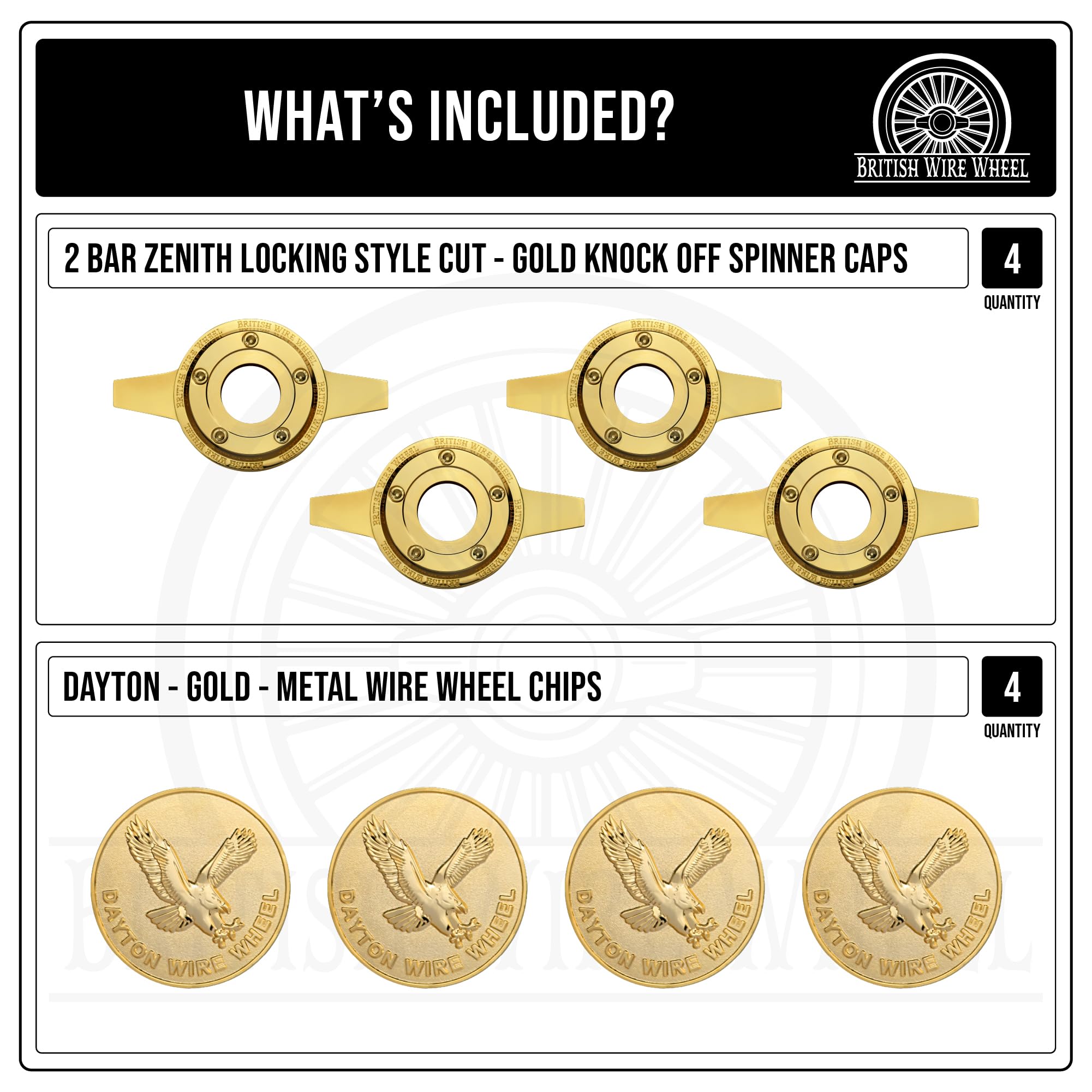 Amazon.com: British Wire Wheel 2 Bar Zenith 24K Gold Locking Knock 