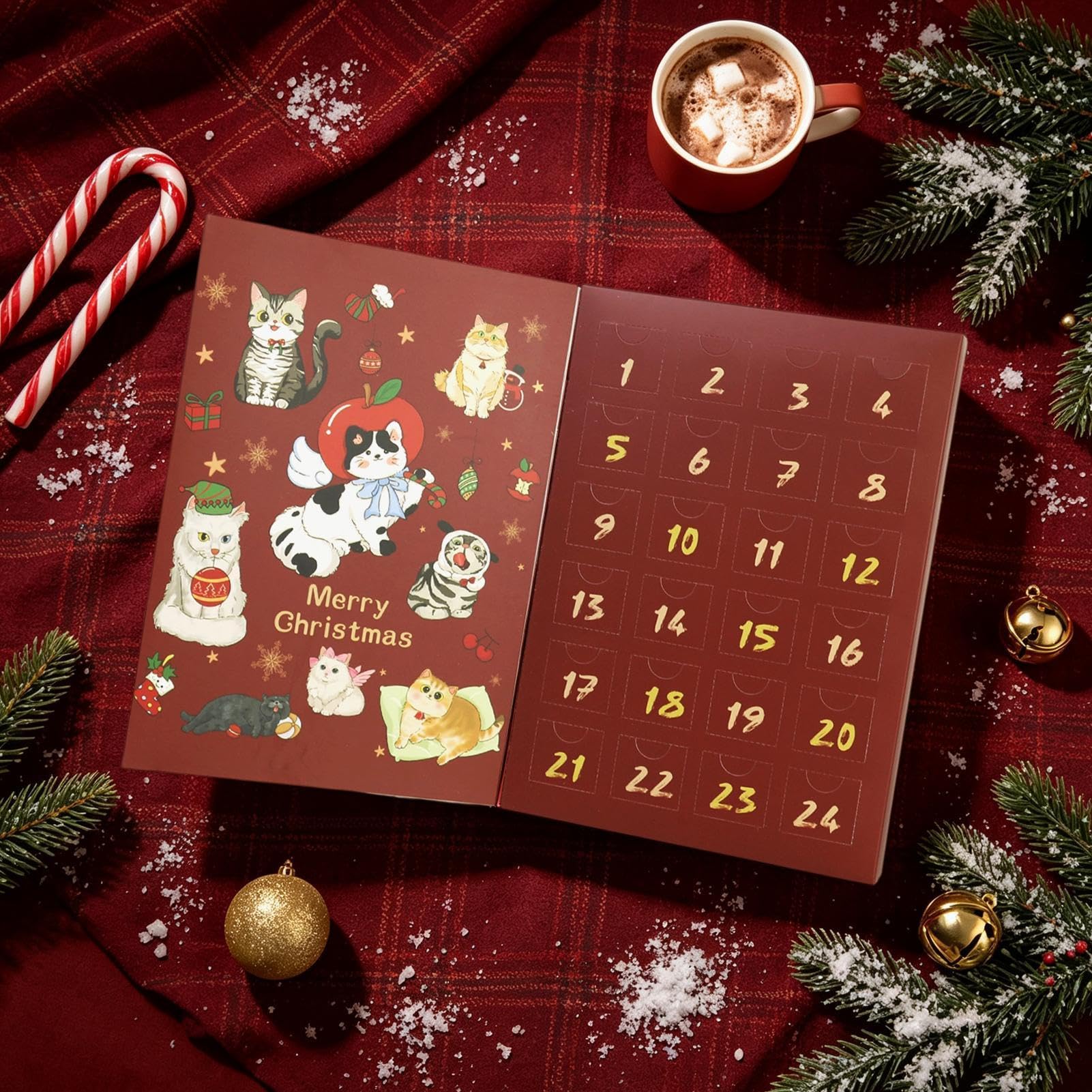 Conto alla rovescia per calendario natalizio 24 giorni, scatole riempibili