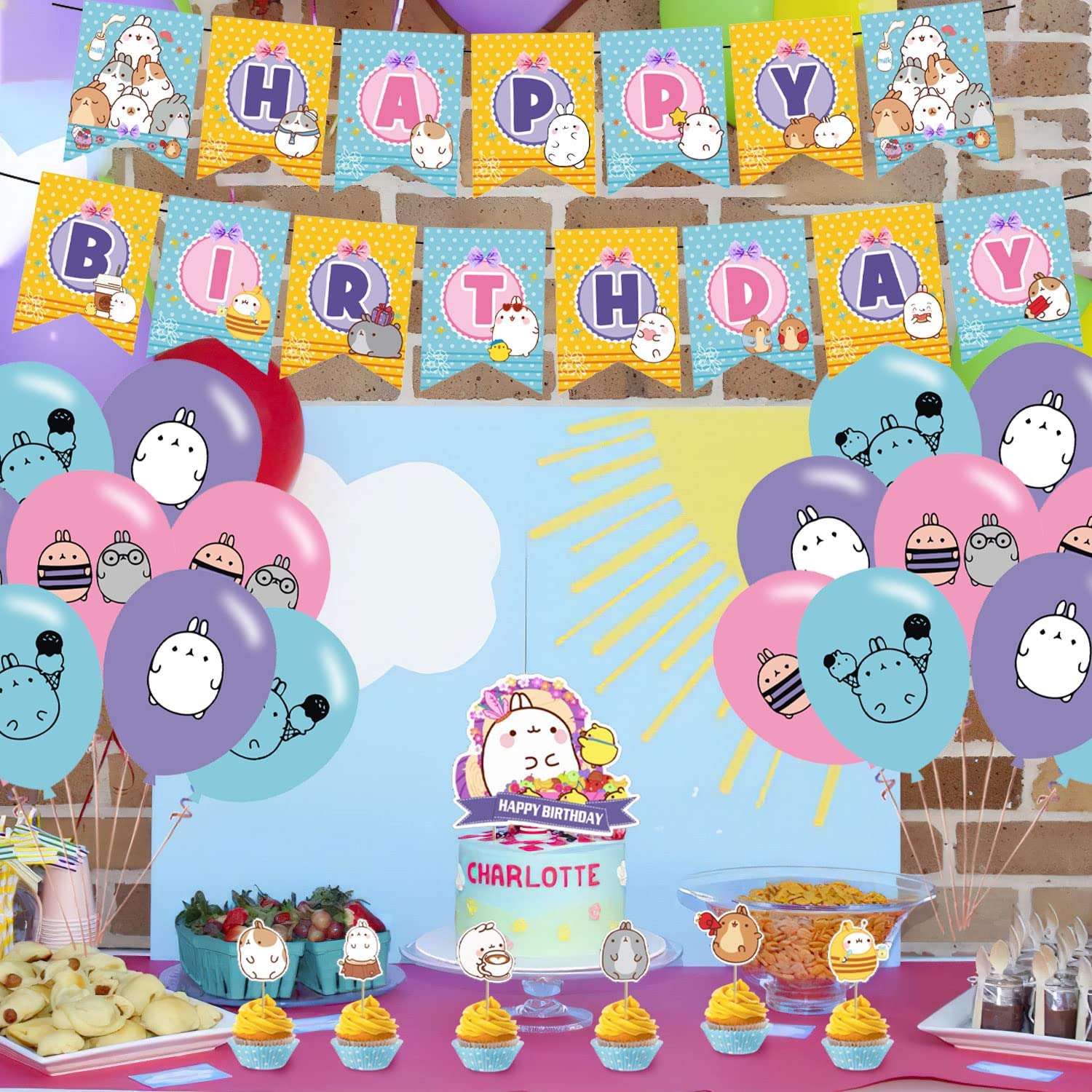 あさちゃん様✶⋆ 確認専用ページ ハーフバースデーガーランド Amazon | モランウサギテーマ 誕生日パーティーデコレーション