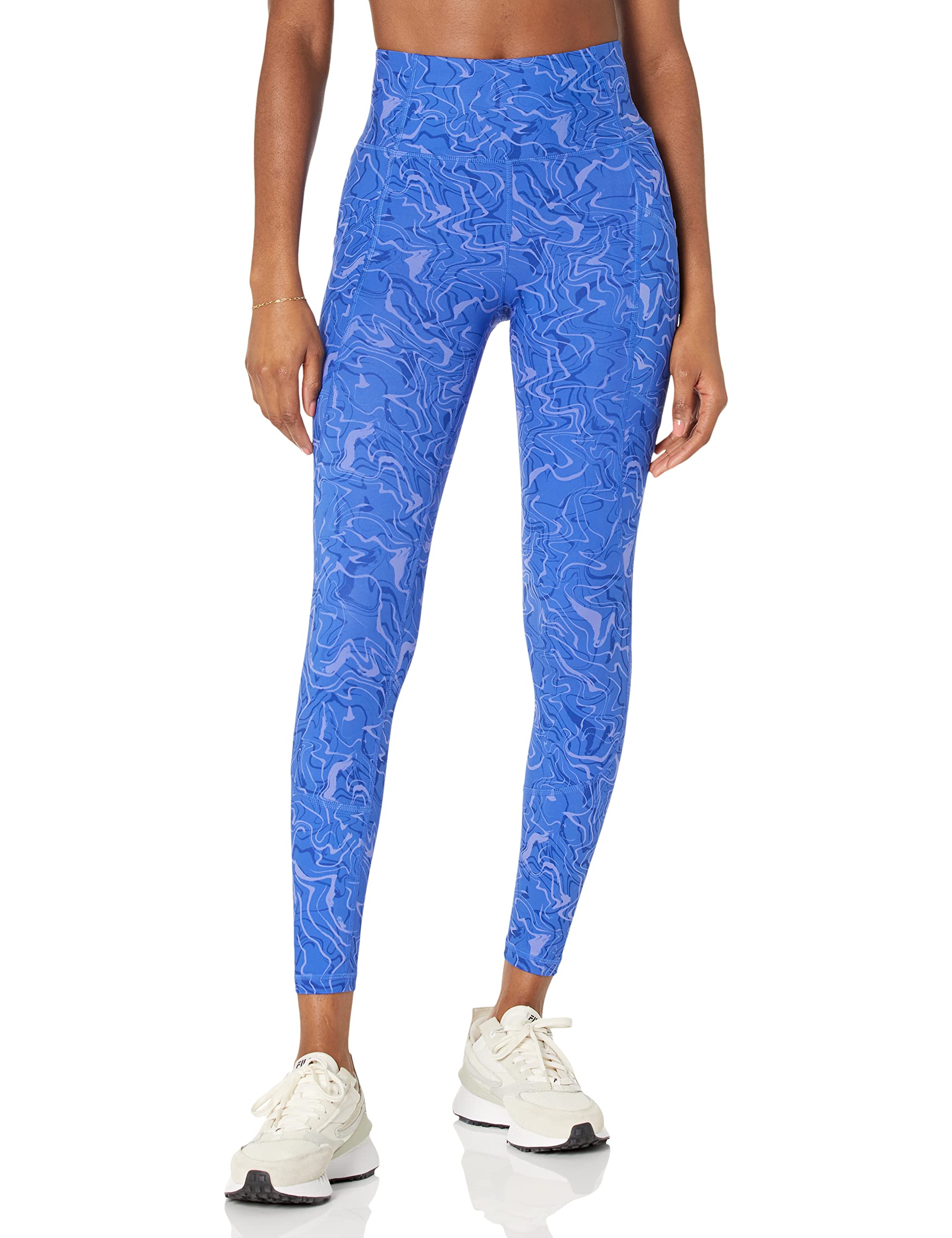 Amazon Essentials Women's High Waisted Active Sculpt Workout Full Length Leggings with Pockets (Available in Plus Size), Multicolor Marble, XX-Large