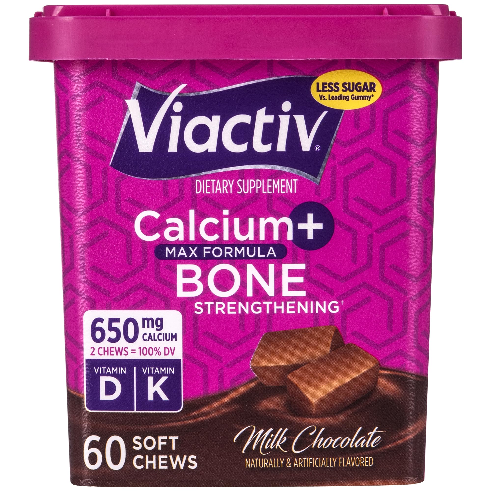 Viactiv Calcium Plus Vitamin D Soft Chews, Milk Chocolate 60 Each by Viactiv