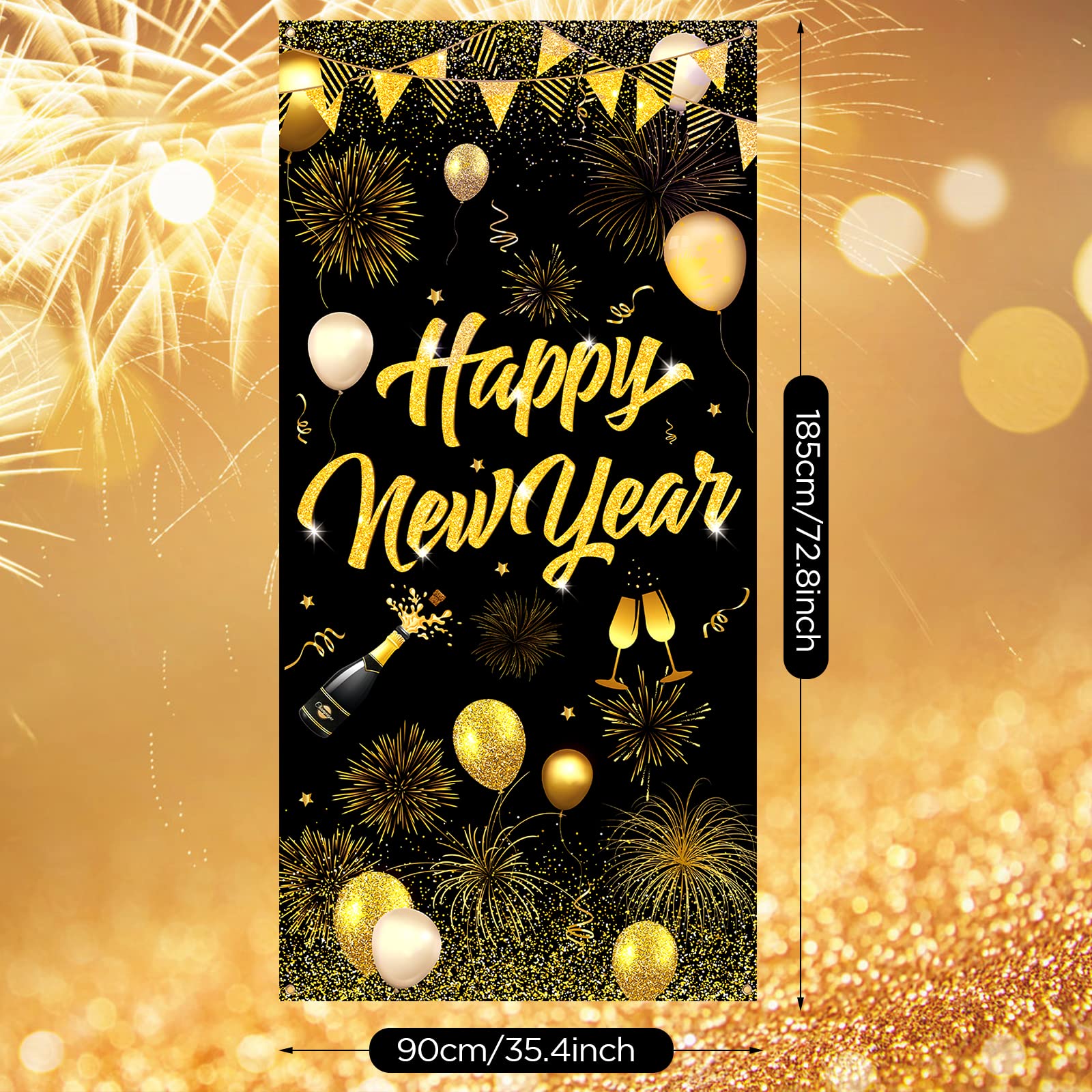 Bannière De Porte Du Nouvel An 2025, 30 X 183 Cm, Joyeux
