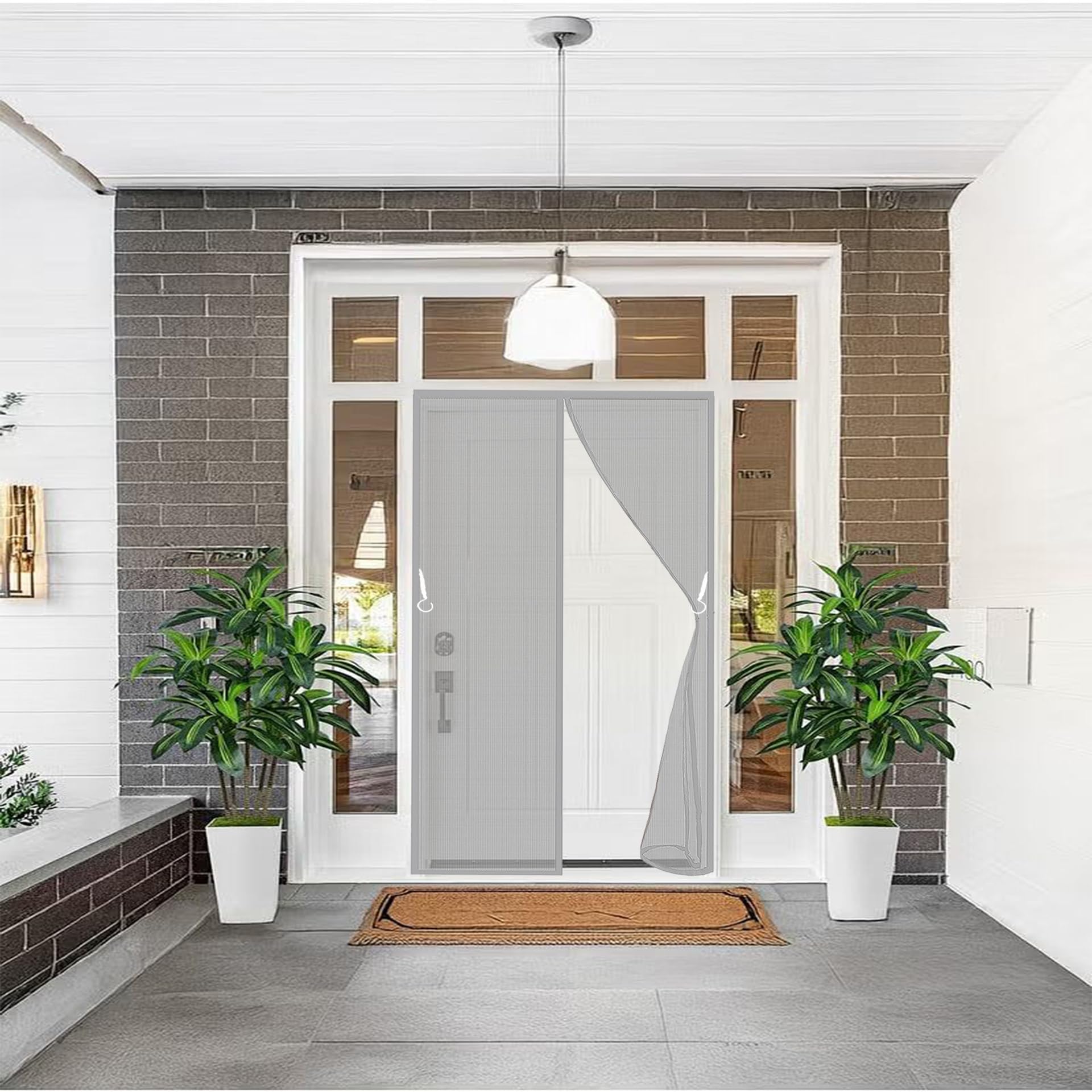 Moustiquaire magnétique pour portes assurant un flux d'air frais constant