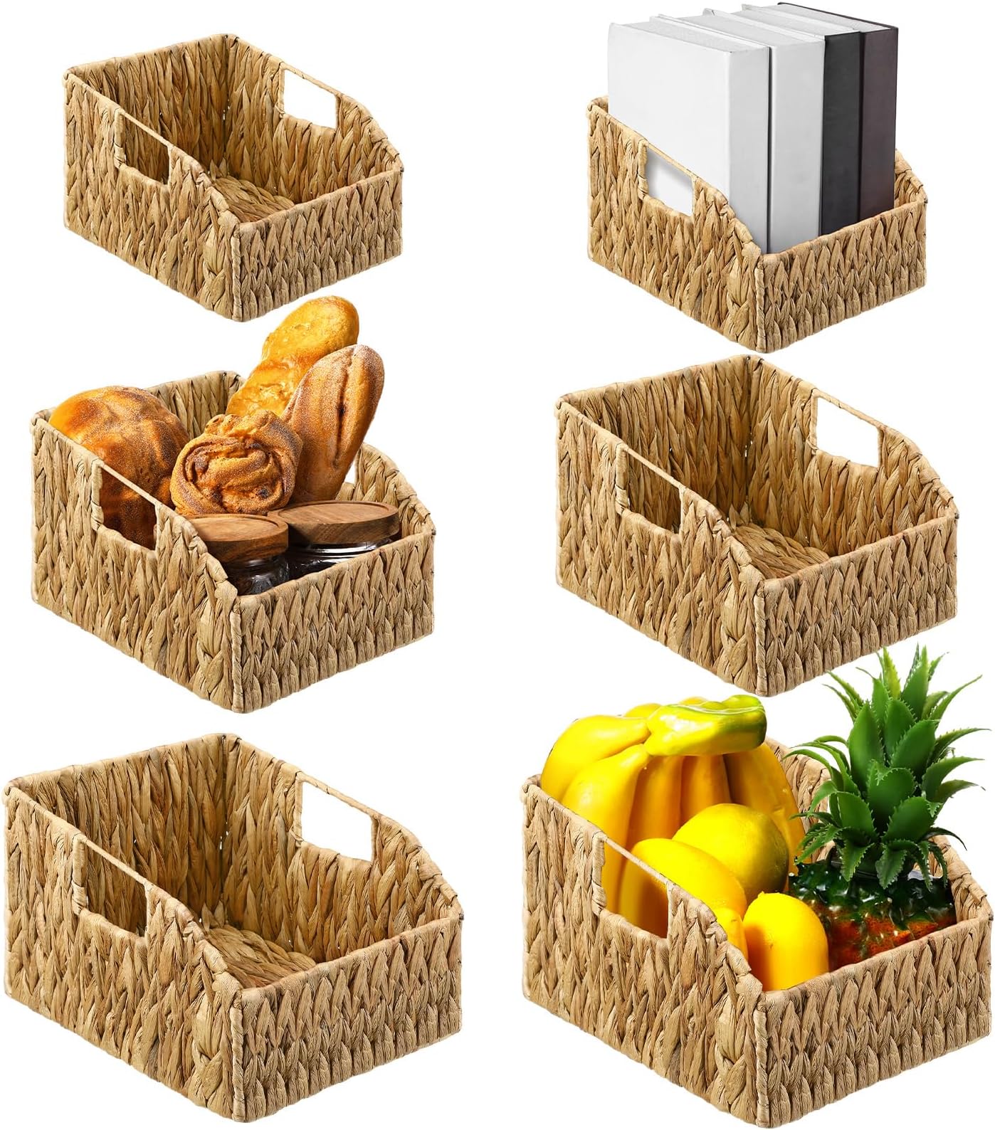 Baderke 4 Pcs Storage Baskets for Organizing Wicker Baskets