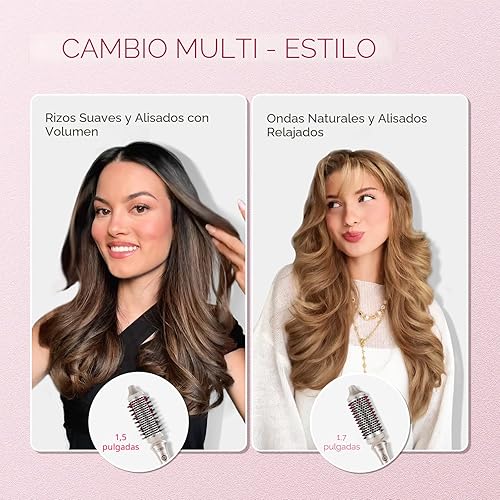 Miniatura 5 de TYMO Cepillo Térmico Rizador - STYLUX 1.5 Pulgadas Voluminizador de Peinado con Flexi-Fit para Alisado de Cabello, Herramienta Estilizadora Redonda