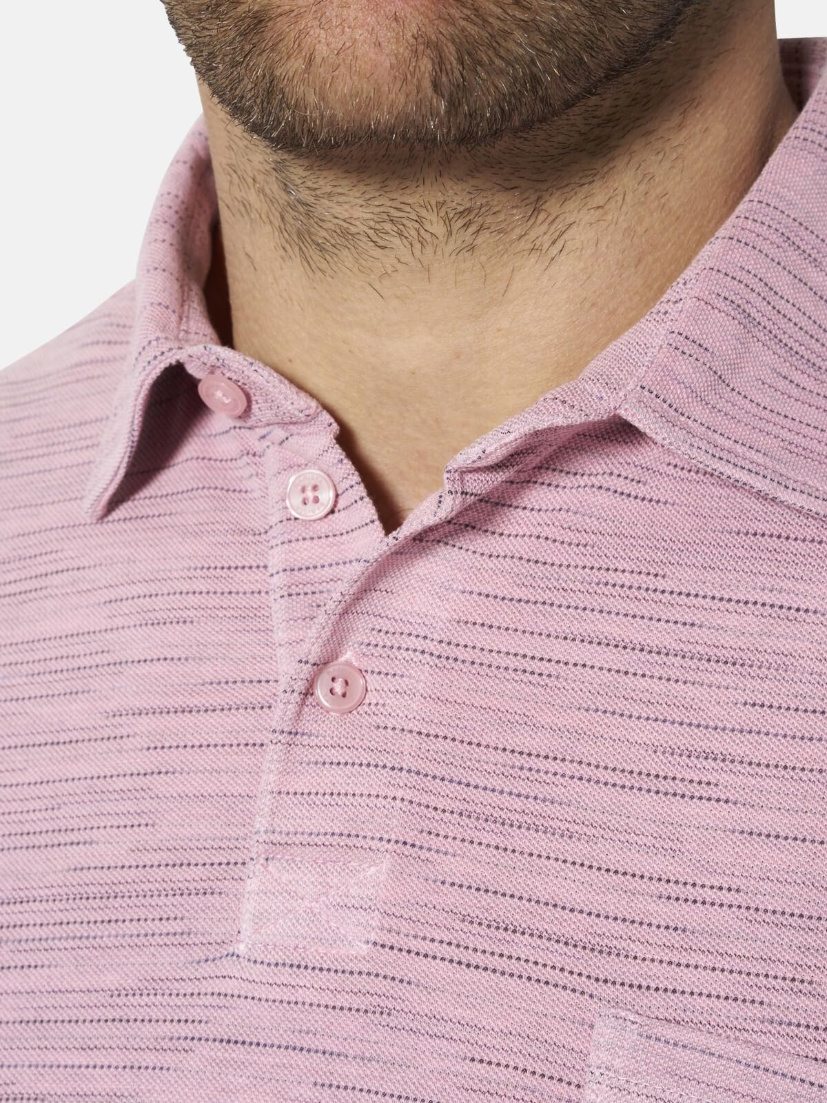 BABISTA Korlin - Polo da uomo con colletto polo e abbottonatura, lavaggio alla moda, filato multicolore, tasca sul petto con ricamo e polsini per il tempo libero, stile casual fino a 4XL