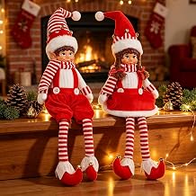 Juegoal 2Pack Christmas Elf Table Decoration, Large Naughty Elves Figurines