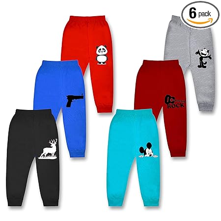 Kidbee Boys & Girls Loose Fit Track Pants (Pack of 6) (6-7 Years)