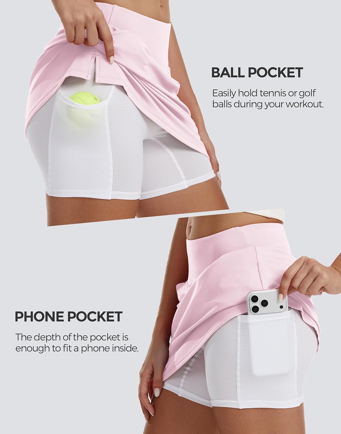 M MOTEEPI 17" Skorts for Women with 4 Pockets High Waisted Golf Tennis Skirts for Casual Dressy Summer 2026