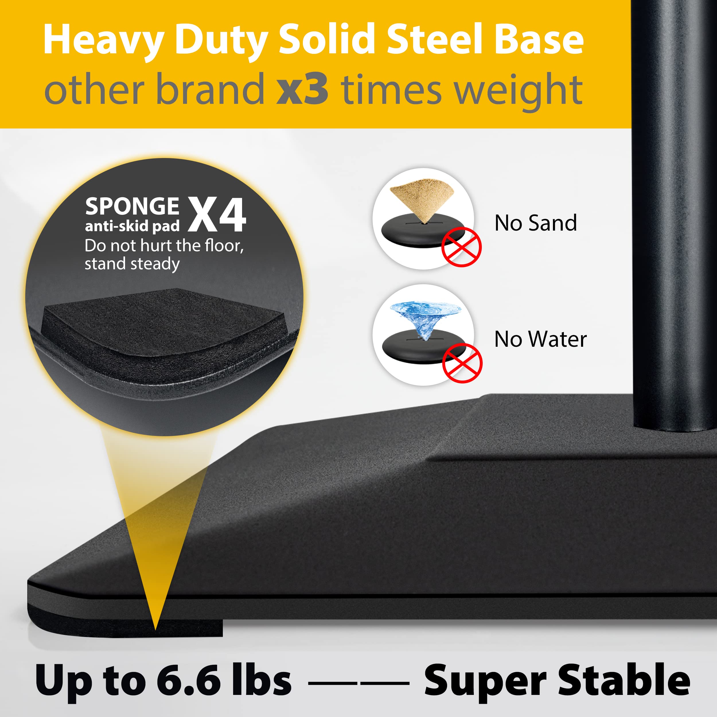 21,6 x 27,9 cm, piedistallo con base in acciaio massiccio resistente, supporto regolabile per cartelli verticali e orizzontali, supporto per display super stabile, nero