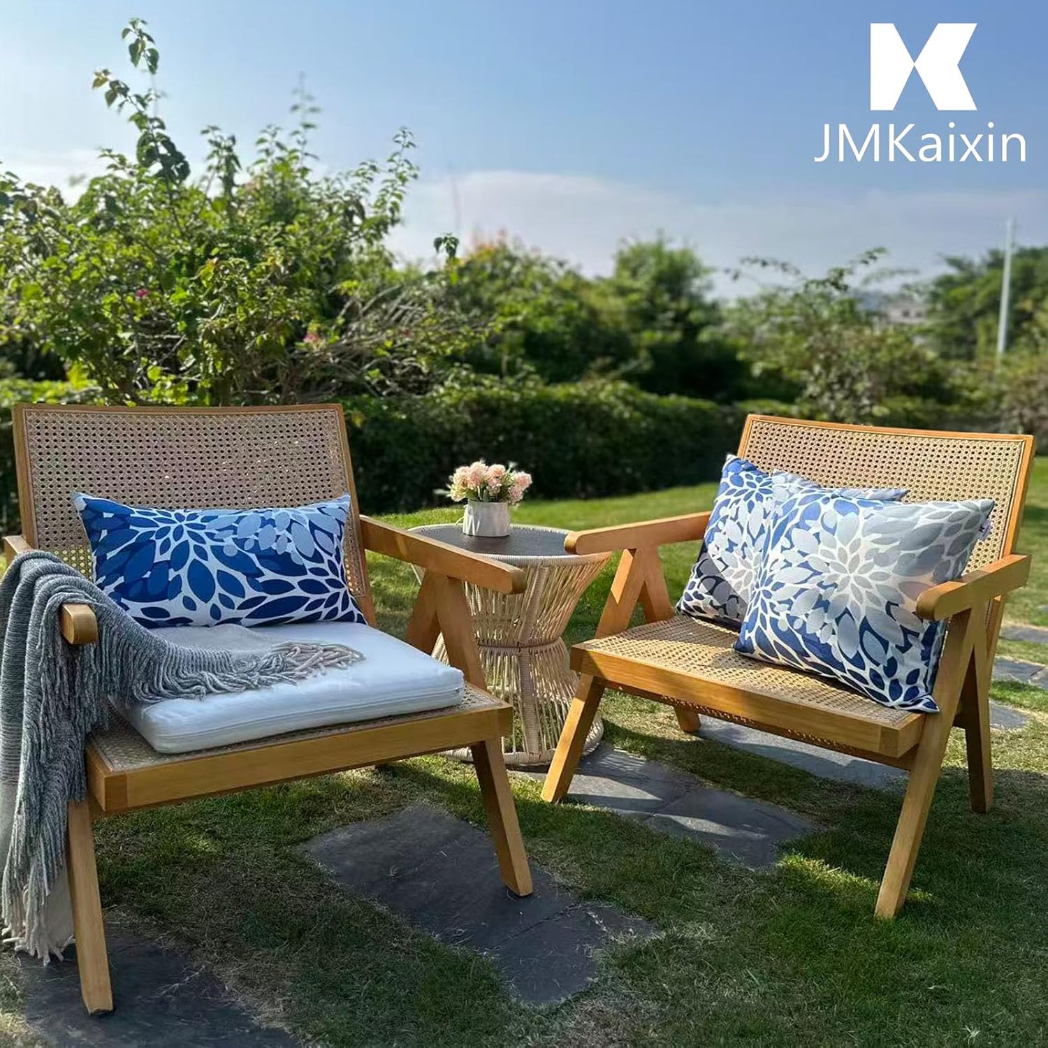 Pack of 2 Patio Lumbar Pillows, 12”x20” Fade Resistant Outdoor Waterproof Lumbar Pillow with Inners, Decorative Garden Lumbar Cushions for Home Patio Terrace Sofa Use - Image 9