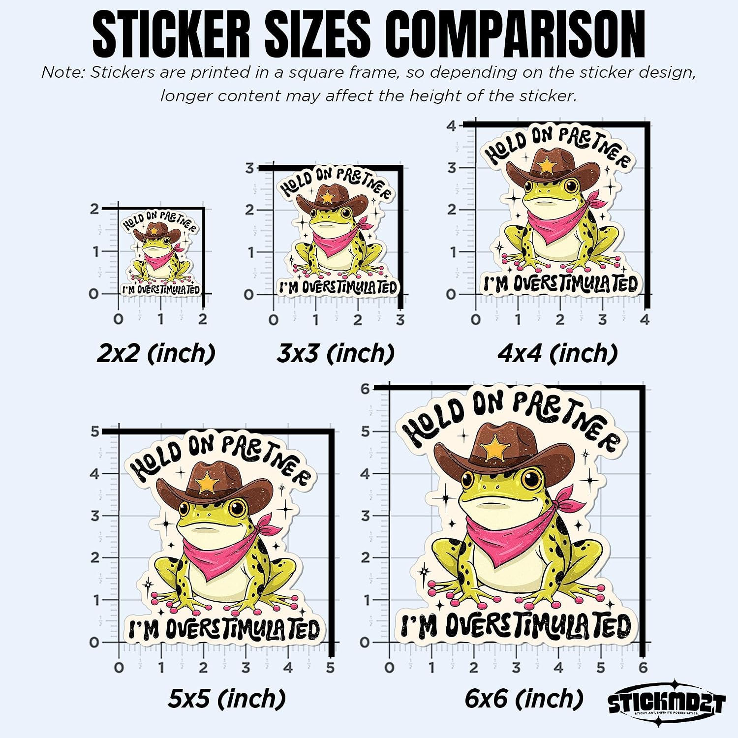 (3Pcs-3") Hold On Partner I'm Overstimulated Sticker Cowboy Frog Stickers, Funny Anti-Social Meme Cute Frog Waterproof Vinyl Sticker Laptop Water Bottle Planner Kindle Decor Decal Gifts 3 inches image 5