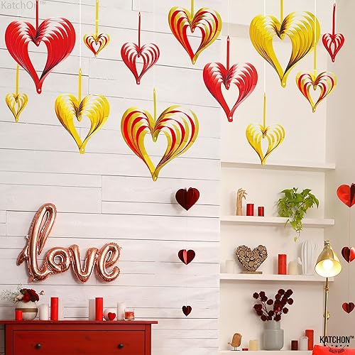 Miniatura 4 de KatchOn, Decoraciones colgantes de San Valentín, 10 pulgadas, paquete de 12 remolinos colgantes para el día de San Valentín, decoraciones de