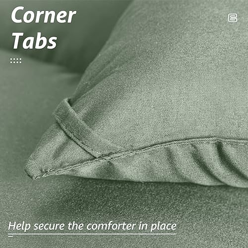 Miniatura 4 de HYLEORY Edredón de cama tamaño Queen para todas las estaciones, relleno de edredón acolchado alternativo con pestañas de esquina, cálido para